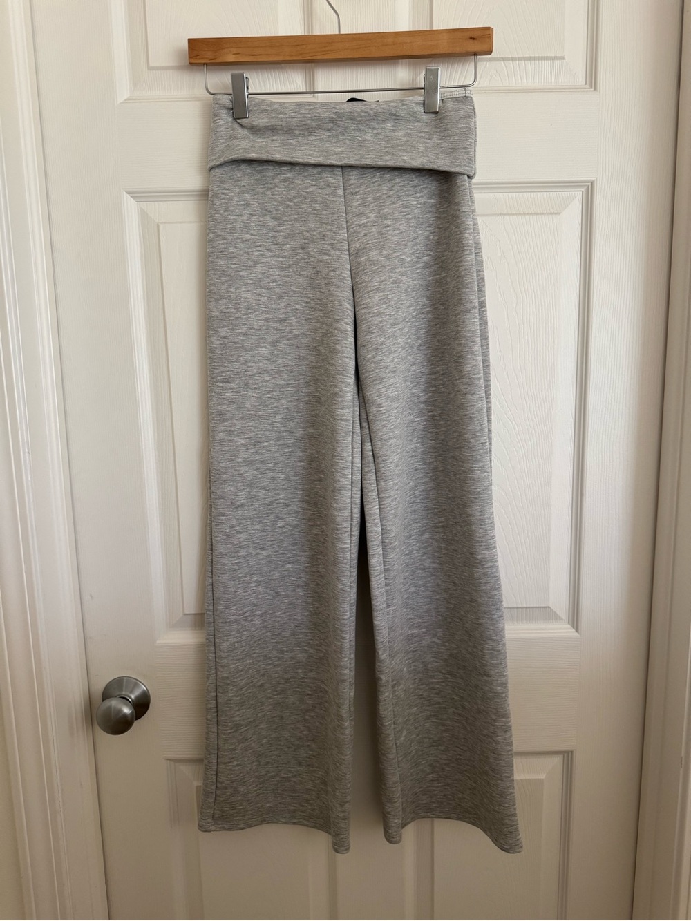 Discovery Fold-Over Waist Wide-Leg Pants - Gray